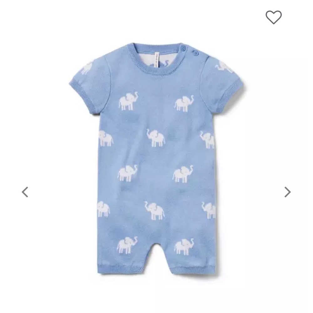 Janie and jack BABY ELEPHANT ROMPER NWOT